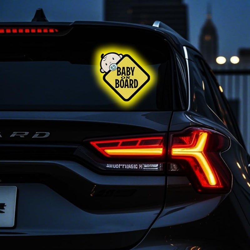 TIPSANGGO Baby On Board Sticker for Cars- 2Pack Baby in Car High Intensity Reflective Waterproof Vinyl Safety Car Signs for Rear, Side Windows, Bumpers - Image 3